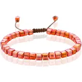 Memphis Bohemia Kralen Armband - 4mm Kristal Glas Rood