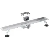 FortiFura Galeria Douchegoot - 90cm - zonder rooster - vloerflens - PVD - geborsteld RVS YZ-A90-Basic-drain