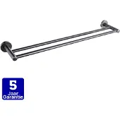 FortiFura Calvi handdoekhouder - Dubbel - Rond - Gunmetal PVD