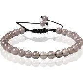 Memphis No.2 Natuursteen Armband Dames - 6mm Grijze Agaat
