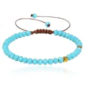 Memphis Armband Natuursteen - 4mm Facetkraal Royal