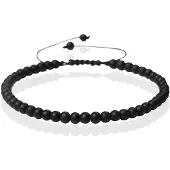 Memphis No.1 Armband - 4mm Agate Black Matte