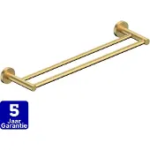 FortiFura Calvi Handdoekhouder - dubbel - rond - Geborsteld Messing PVD SW639939