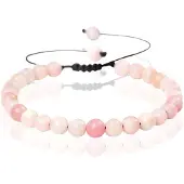 Memphis No.2 Natuursteen Armband Dames - 6mm Pink Opal
