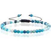 Memphis Fire Armband Natuursteen Kralen - Blue Striped