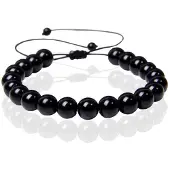 Memphis No.3 Dames Armband - 8mm Black Glass