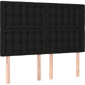 vidaXL Hoofdbord zwart 144x5x118/128 cm stof