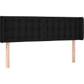 vidaXL Hoofdbord met randen 147x16x78/88 cm stof zwart