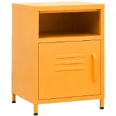 vidaXL Nachtkastjes 2 st 35x35x51 cm staal mosterdgeel