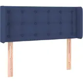 vidaXL Hoofdbord met randen 83x16x78/88 cm stof blauw