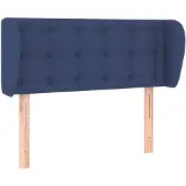 vidaXL Hoofdbord met randen 93x23x78/88 cm stof blauw