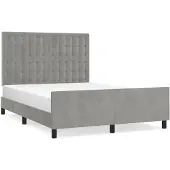 vidaXL Bedframe zonder matras, lichtgrijs, 140x190 cm, fluweel