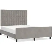 vidaXL Bedframe zonder matras, lichtgrijs, 140x200 cm, fluweel