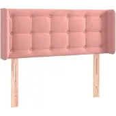vidaXL Hoofdbord met randen 83x16x78/88 cm fluweel roze