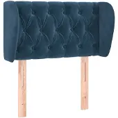 vidaXL Hoofdbord met randen 83x23x78/88 cm fluweel donkerblauw