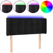 vidaXL Hoofdbord LED 83x16x78/88 cm fluweel zwart