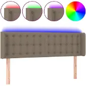 vidaXL Hoofdbord LED 147x16x78/88 cm stof taupe