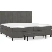 vidaXL Boxspring met matras fluweel donkergrijs 200x200 cm