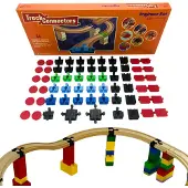 TOY2 Track Connectors Engineer Set - 64 Brio Duplo Adapters | Treinbaanonderdelen - Houten Treinbaan