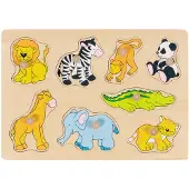 Goki - Zoo animals, lift-out puzzle - (57874)