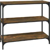 vidaXL Boekenkast 80x33x70,5 cm hout en staal gerookt eikenkleur