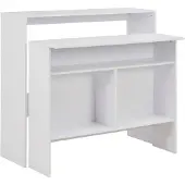vidaXL Bartafel met 2 tafelbladen 130x40x120 cm wit