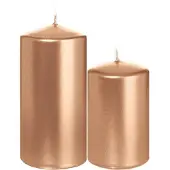 Trend Candles Stompkaarsen set van 4x stuks rose goud 8 en 12 cm - Stompkaarsen
