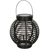Annas collection Solar lantaarn zwart 21x23cm vlam-effect