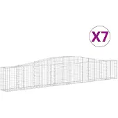 vidaXL Schanskorven 7 st gewelfd 400x30x60/80 cm ijzer