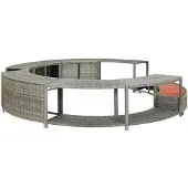 vidaXL Hottub-ombouw poly rattan grijs