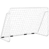 vidaXL Voetbaldoel met net 180x90x120 cm staal wit