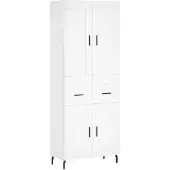 vidaXL Hoge kast 69,5x34x180 cm bewerkt hout wit