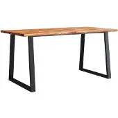 vidaXL Eettafel met natuurlijke rand 160x80x75 cm massief acaciahout