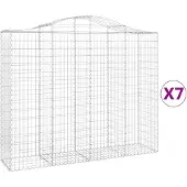 vidaXL Schanskorven 7 st gewelfd 200x50x160/180 cm ijzer