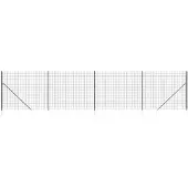 vidaXL Draadgaashek met grondankers 1,6x10 m antracietkleurig