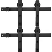vidaXL Schuifdeursloten, set van 2 stuks, 200 cm, staal, zwart