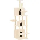 vidaXL Kattenmeubel met sisal krabpalen 180 cm crèmekleurig
