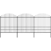 vidaXL Tuinhek met speerpunt staal 504x200 cm zwart