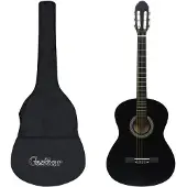 vidaXL Gitaar klassiek beginner met tas 4/4 39" zwart