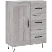 vidaXL Dressoir 69,5x34x90 cm bewerkt hout grijs sonoma eikenkleurig