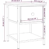 vidaXL Nachtkastje 34x35,5x45 cm bewerkt hout sonoma eikenkleurig