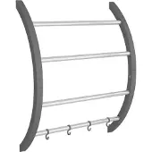vidaXL Handdoekhouder met haken, zilverkleurig, 56x16x72 cm, aluminium