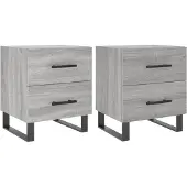 vidaXL Nachtkastjes 2 st 40x35x47,5 cm bewerkt hout grijs sonoma eiken