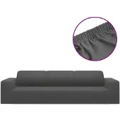 vidaXL Vierzitsbankhoes stretch polyester jersey antracietkleurig