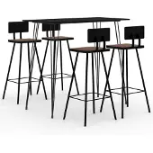 vidaXL 5-delige Barset zwart