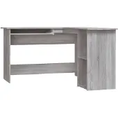 vidaXL Hoekbureau 120x140x75 cm bewerkt hout grijs sonoma eikenkleurig