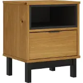 vidaXL Nachtkastje FLAM 40x35x50 cm massief grenenhout