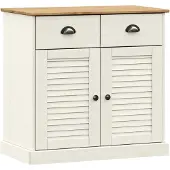 vidaXL Dressoir met lades VIGO 78x40x75 cm massief grenenhout wit