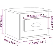 vidaXL Nachtkastje wandgemonteerd 41,5x36x28 cm hoogglans wit