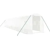 vidaXL Tuinkas met stalen frame 24 m² 12x2x2 m wit